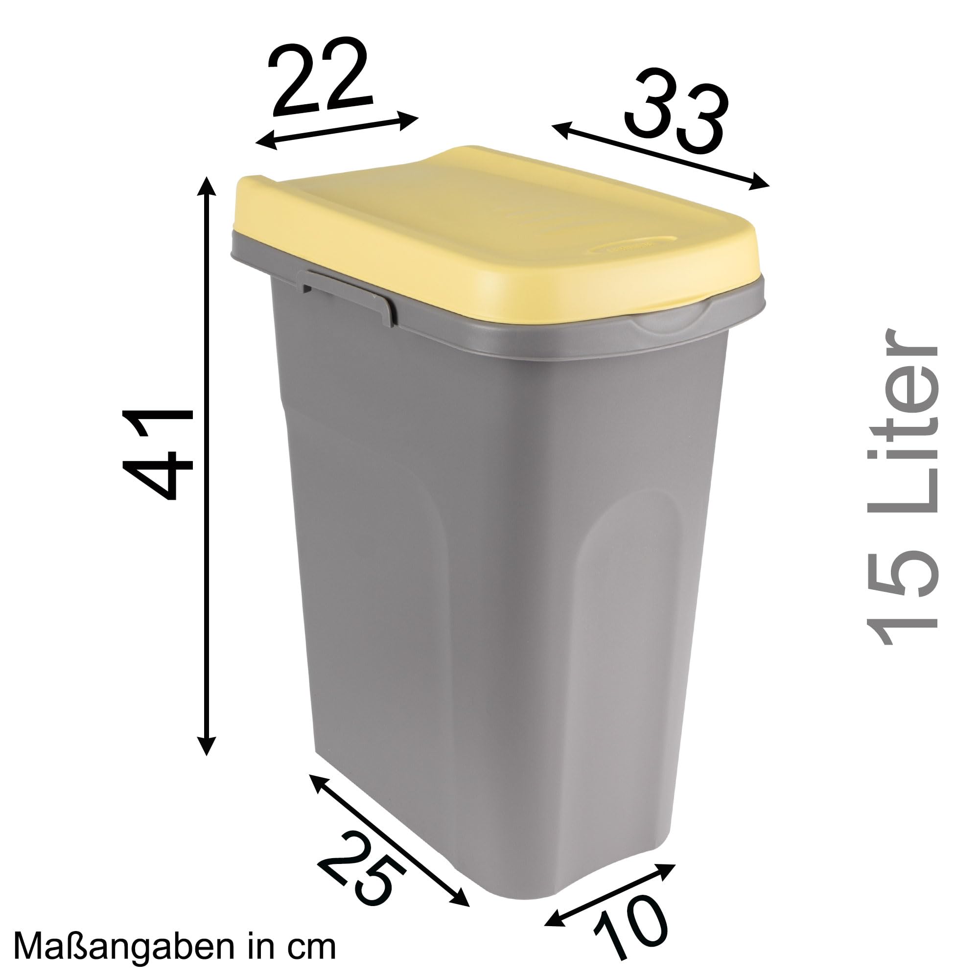4 cubos basura 15l color amarillo verde azul blanco sistema separación cubo