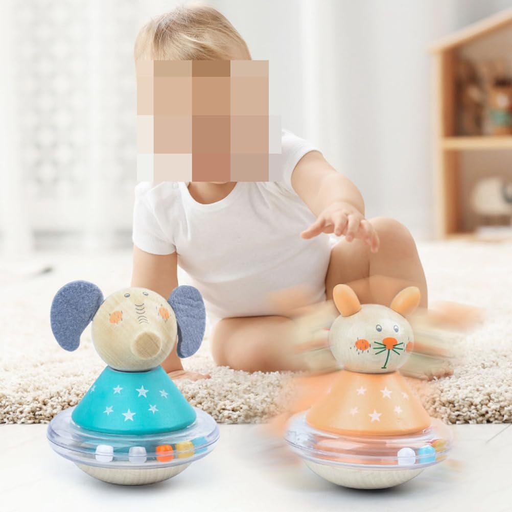 Drewniana zabawka typu turla-turla Montessori w kształcie zwierzątka, interaktywna zabawka turla-turla dla niemowląt, edukacyjna zabawka sensoryczna dla dzieci
