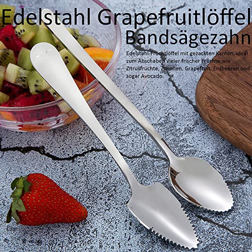 Grapefruitlöffel Lnjbabao 4er Set Edelstahl Obstlöffel mit Wellenschliff