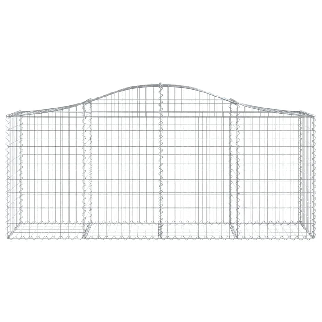 Gavión con arco alto, 200 x 50 x 80/100 cm, hierro galvanizado | Cesta de piedra resistente para jardín y terraza. Diseño en forma de arco hecho de alambre de 3,5 mm con malla de 5 x 10 cm.