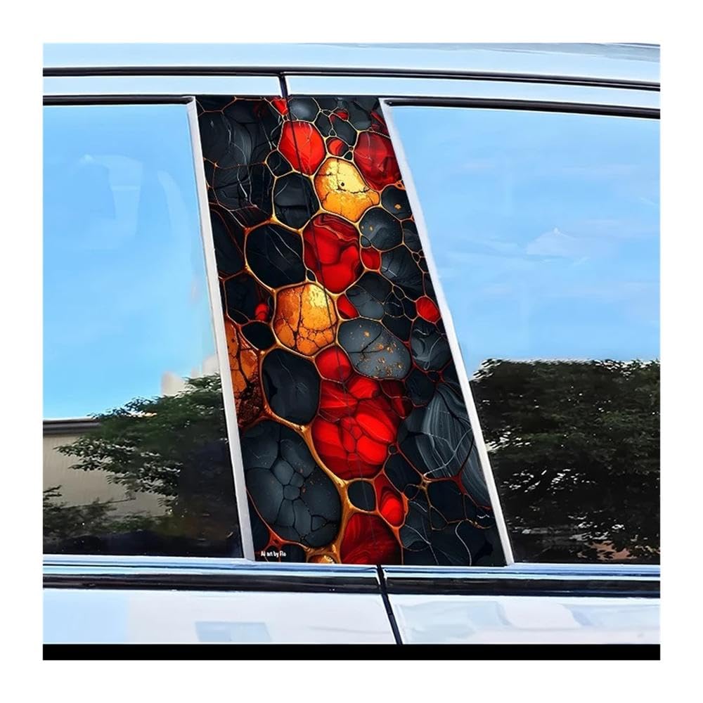 Body Parts 2pcs Car Door Pillar Decoration Sticker Honeycomb Texture Pattern Scratch Resistant Film