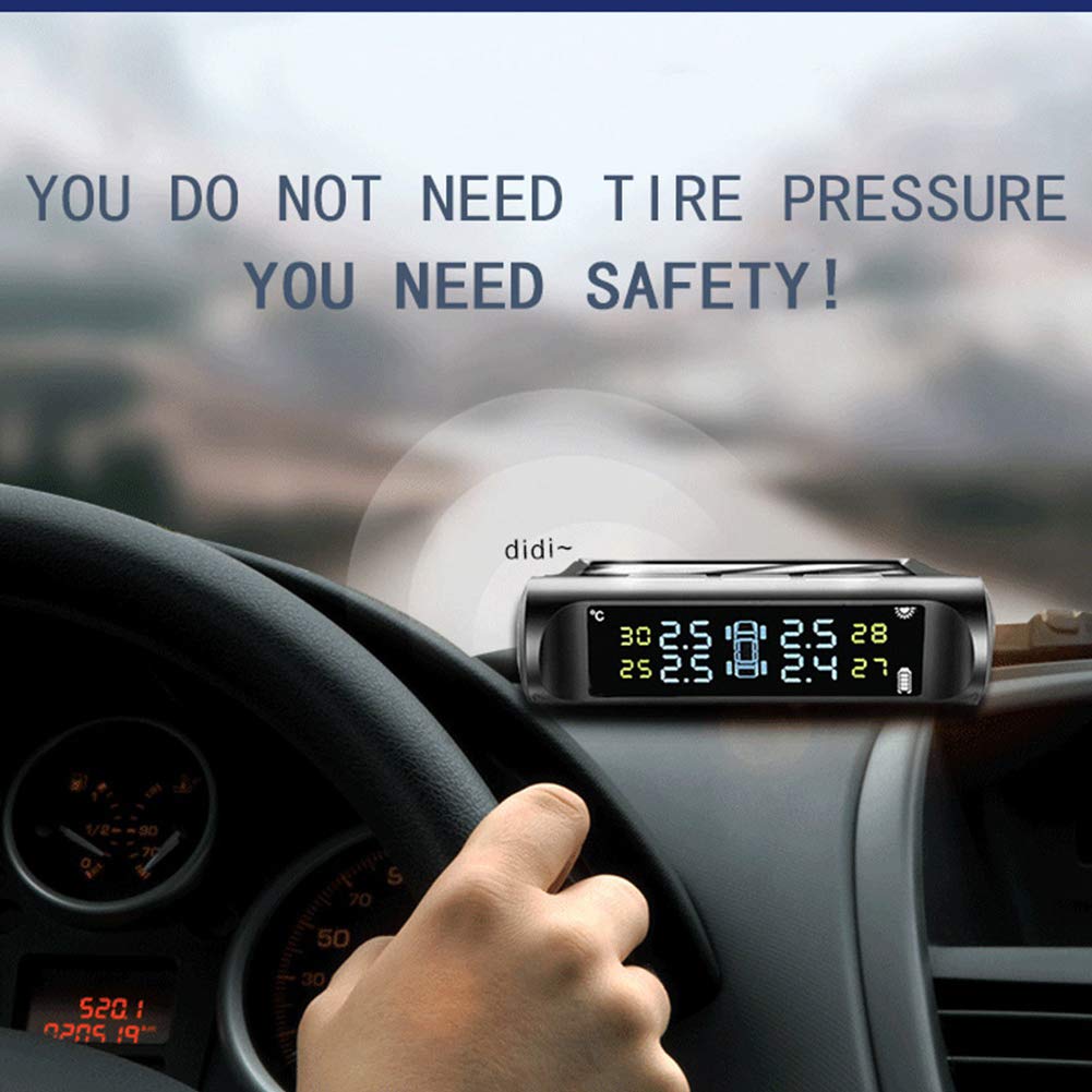 de Monitoreo de Presión de Llantas, Tpms Monitor C240 ​​ de Monitoreo de Presión de Llantas con Sensor Tpms Externo para Automóvil con Energía Solar para de Monitoreo de