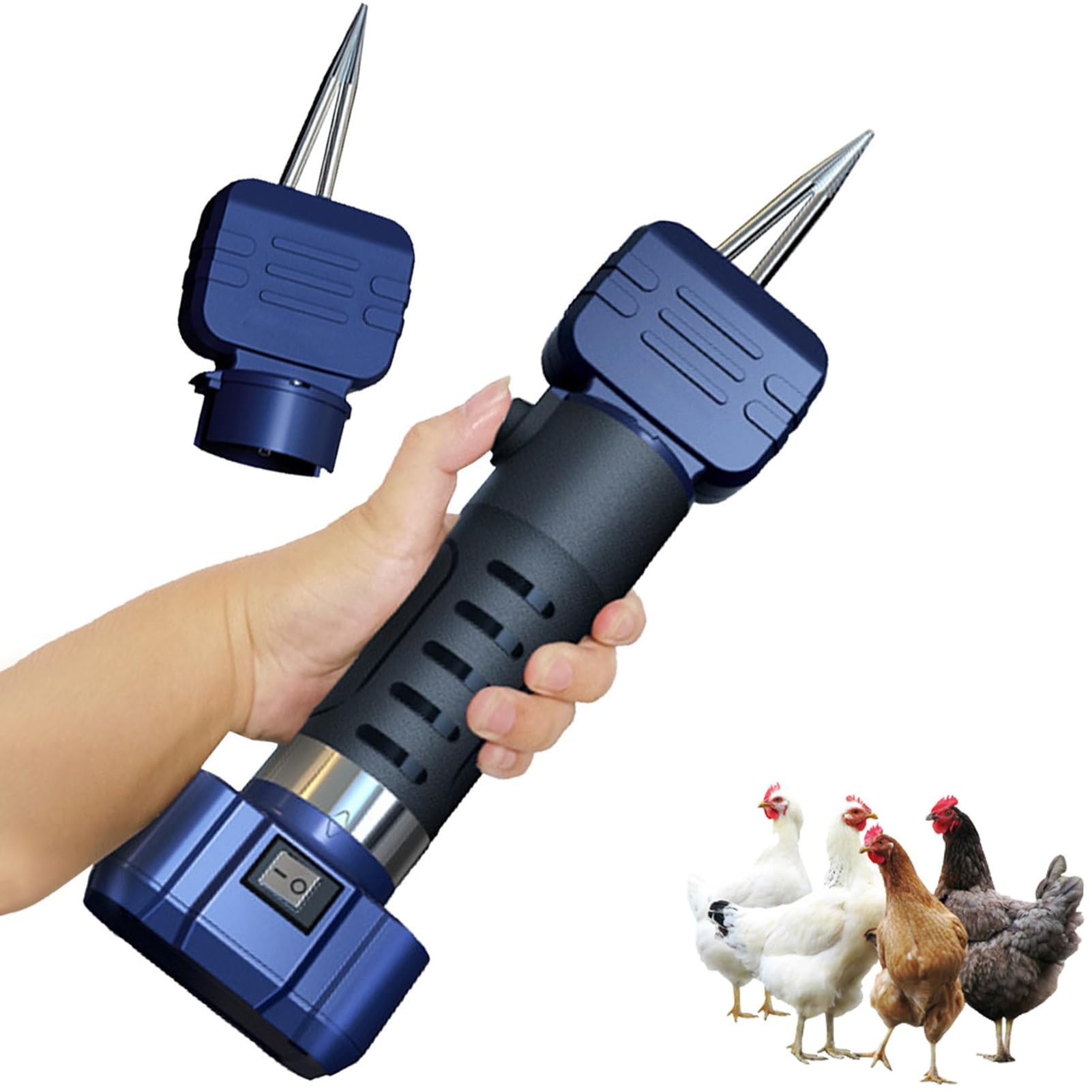 Genérico Desplumadora Pollos Mano Recargable for Pollo, Pato, Ganso,desplumadora eléctrica Impermeable for Aves Corral, máquina desplumadora Plumas portátil Totalmente automática