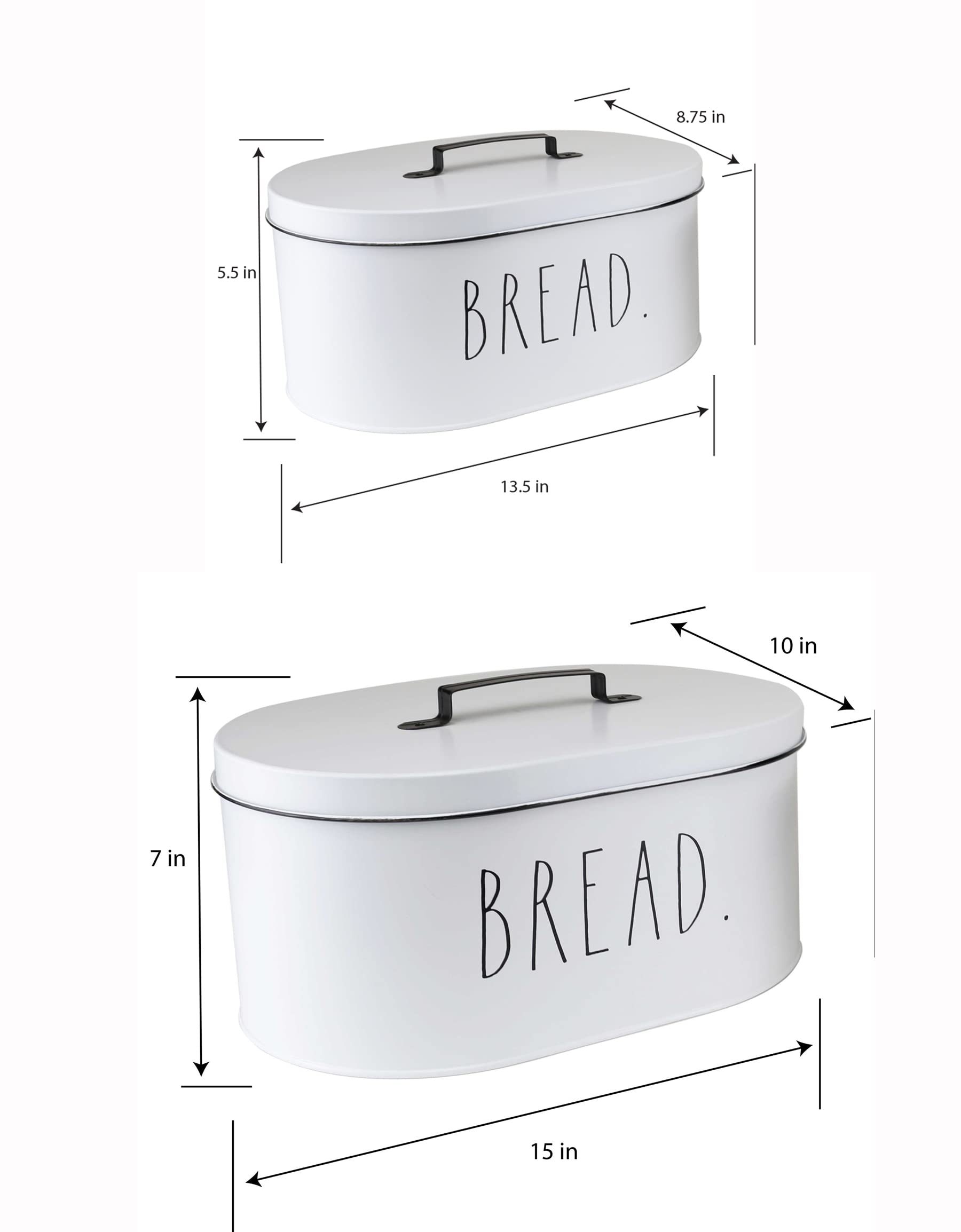 Rae Dunn Bread Box - Bread Box for Kitchen Countertop - 15