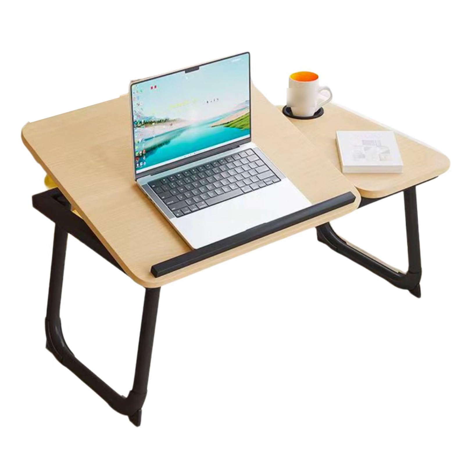Vassoio da letto regolabile per computer portatile, scrivania pieghevole per divano e letto, ideale per casa, ufficio, studio, gioco, mangiare, postazione di lavoro versatile per comfort e convenienza