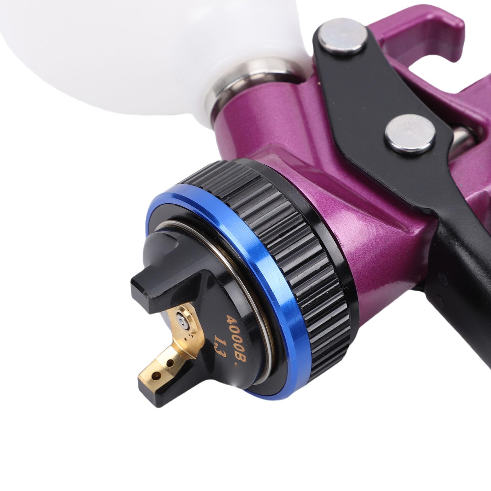 Hyuduo Kit Pistola a Spruzzo Professionale HVLP, Lega di Alluminio 600 Ml, Ugello da 1,3 Mm per Verniciatura di Mobili e Lavorazione del Legno