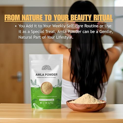 Miniatura 3 de Hebhac Herbals - Polvo Amla para el cuidado del cabello y la piel, 4.02 oz  Polvo de grosella espinosa india para mascarilla capilar, limpieza y