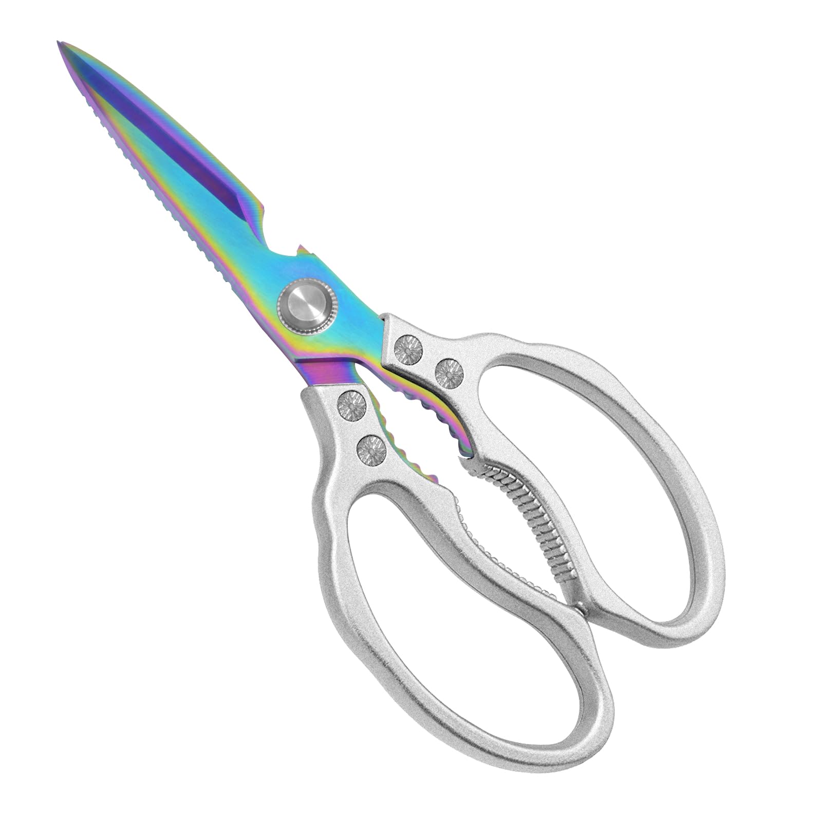 CGBE Kitchen Scissors, Multi-Purpose Kitchen Shears, Heavy Duty Dishwasher Safe Food Scissors for Chicken, Poultry, Fish, Meat & Herbs with Non-Slip Grips (Colorful)