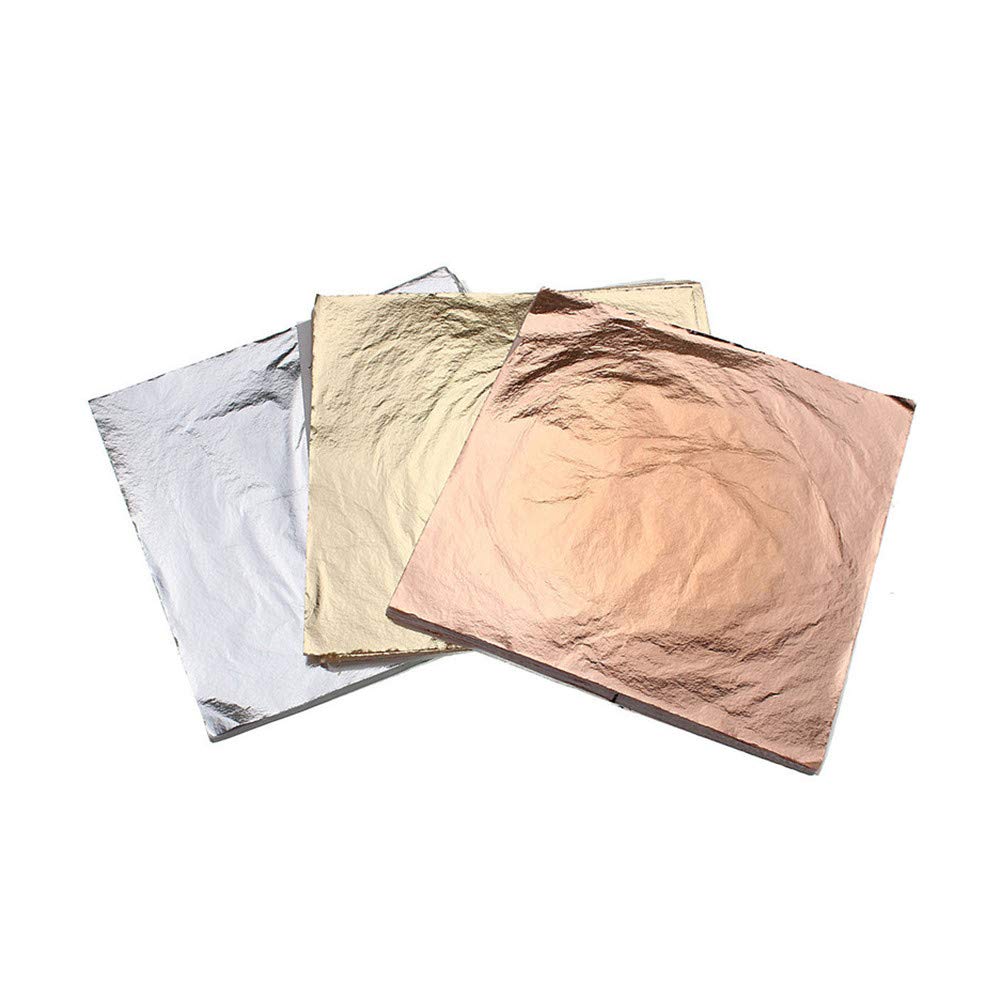 Healifty 300pcs Metallic Foil Paper Sheets Gilding Foil Imitation Gold