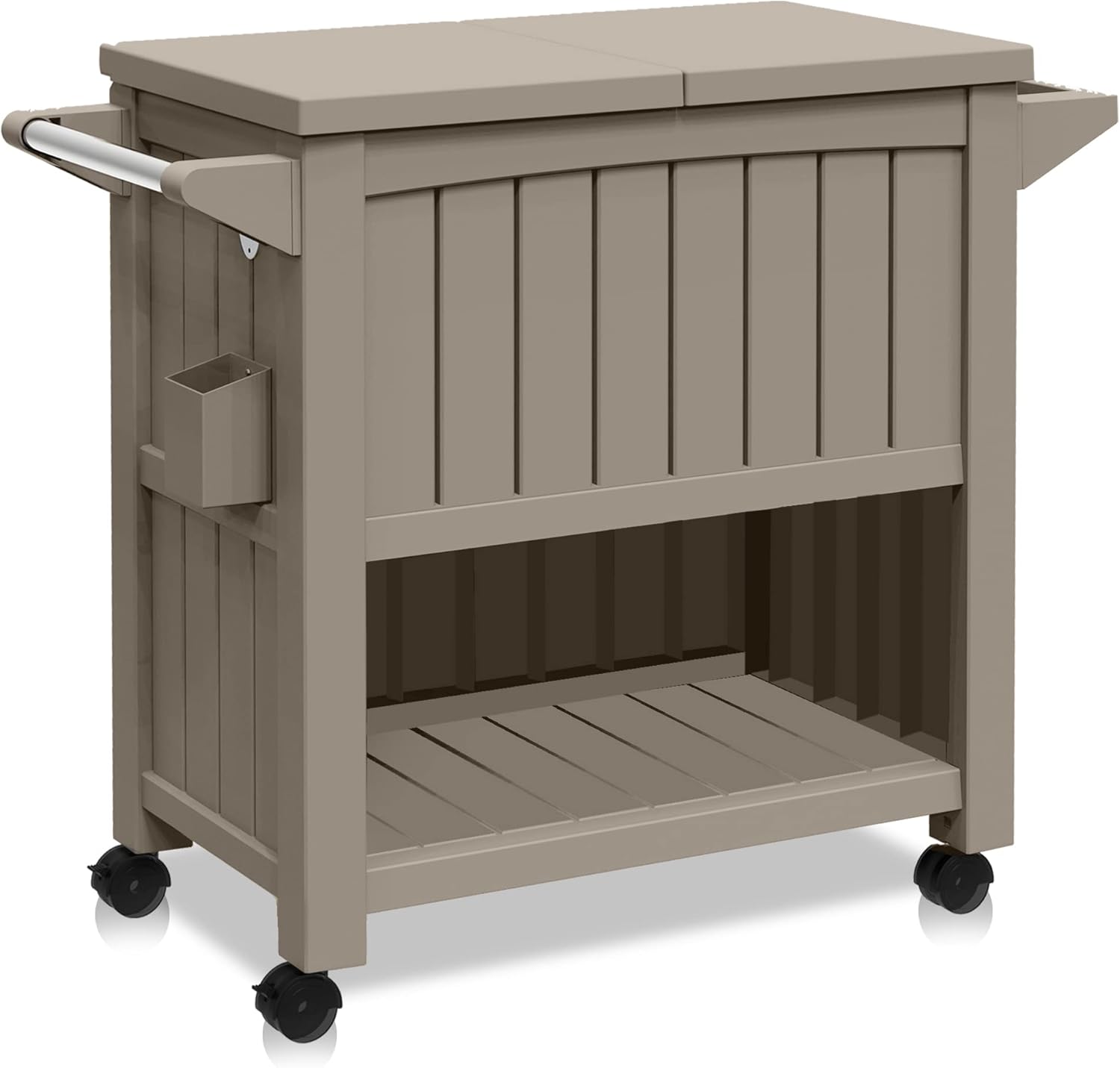 ਆdoorਟਡੋਰ ਯੂਜ਼ ਲਈ ਵੇਹੜਾ ਰਸੋਈ ਕਾਰਟ, 3ਇਨ 1 ਰੋਲਿੰਗ ਬਾਰਕਾਰਟ, ਮੌਸਮ ਸੇਫ