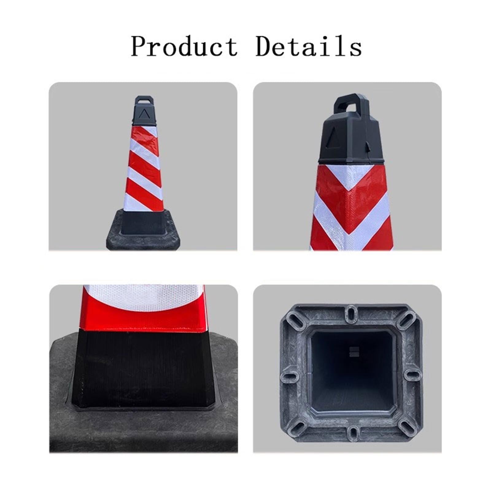 Conos de tráfico Conos reflectantes de tráfico con asa for aparcamientos, seguridad vial y zonas deportivas. Base de PVC (5 unidades). Carretera