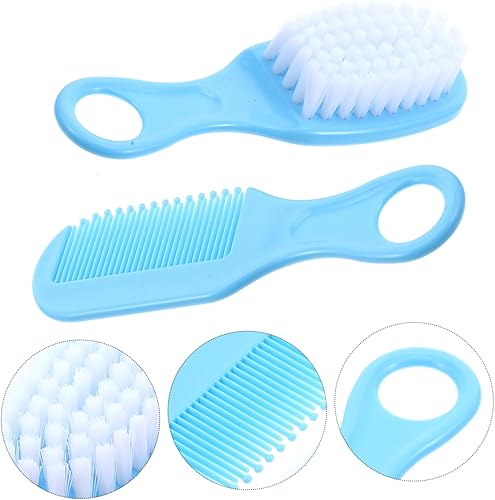 Miniatura 5 de Beatifufu Juego de 1 juego de niños pequeños para niños, accesorios de baño, juego de peine y cepillo para bebés, cepillo para el pelo y peine para