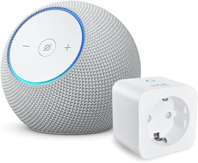 Amazon Echo Dot Max (neueste Generation) | Weiß + WiZ Smart Plug, Funktionert mit Alexa – Smart Home-Einsteigerpaket