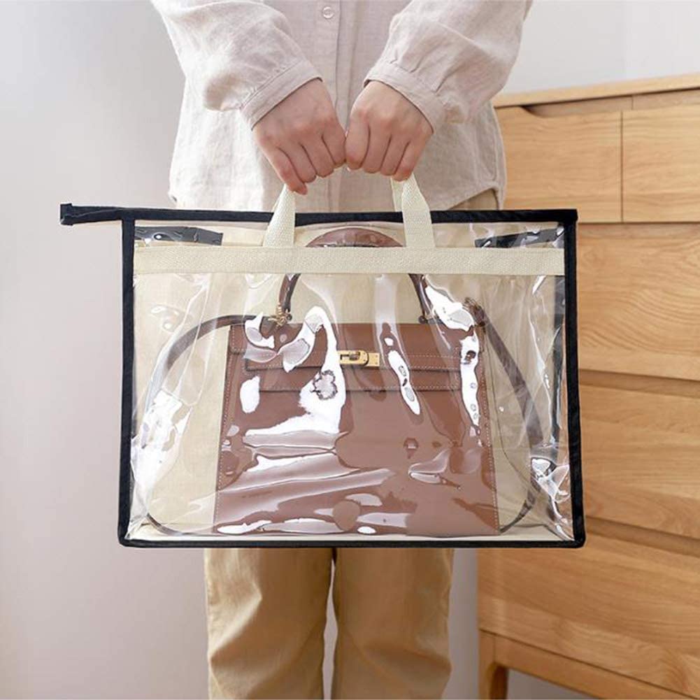 Rangement de Sac à Main, Sac de Rangement pour Organisateur de Sac à Main Sac de Rangement Transparent Anti-Poussière pour Sac à Main pour Placard Suspendu avec Fermeture à Glissière(Paquet de 5)