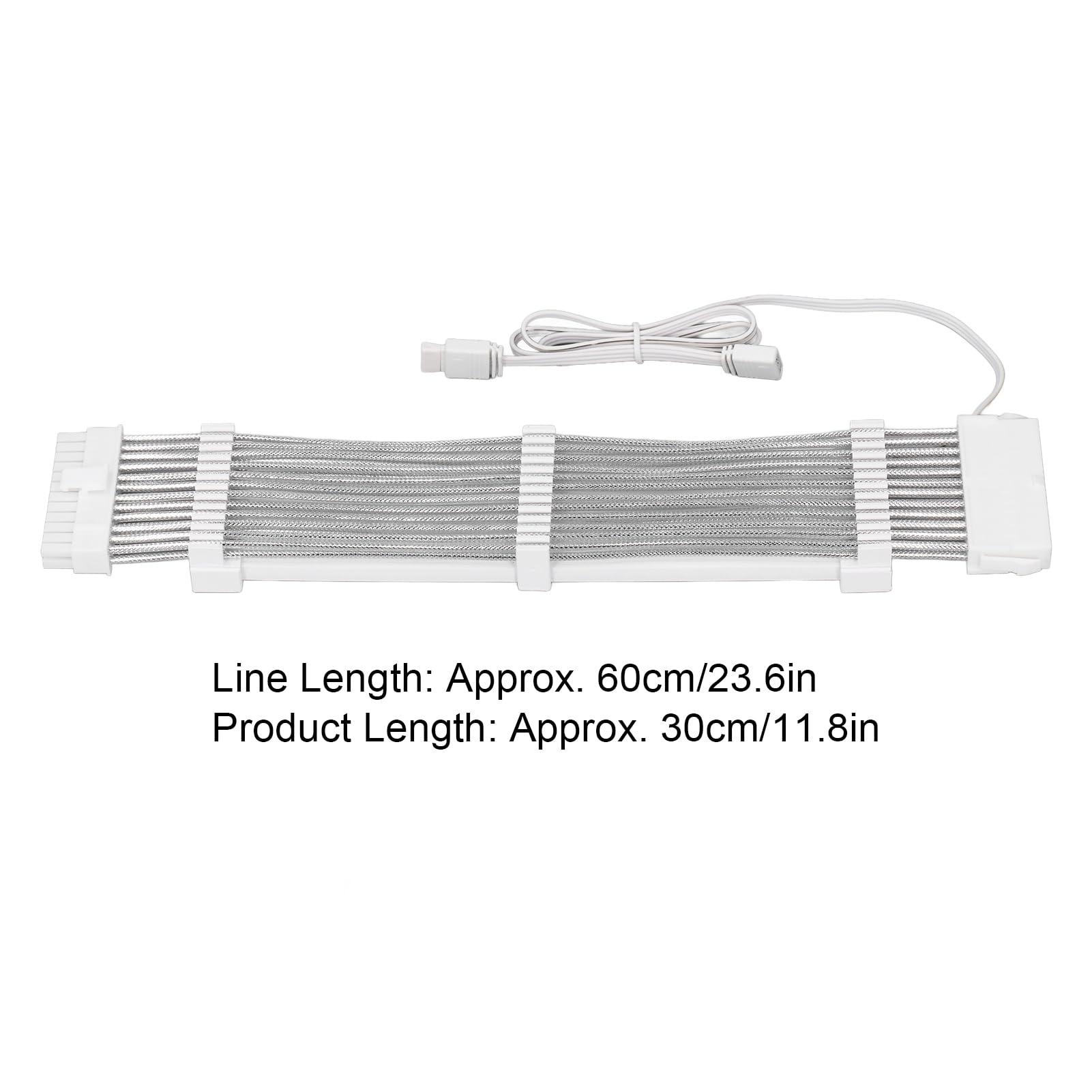 ciciglow ARGB-Stromverlängerungskabel, 18 AWG, 24 PIN auf 24 PIN, 4-seitig Beleuchtet, Flexibles ARGB-buntes, Synchronisiertes, Ummanteltes Kabel, Unterstützt 5 V 3 PIN-Schnittstelle