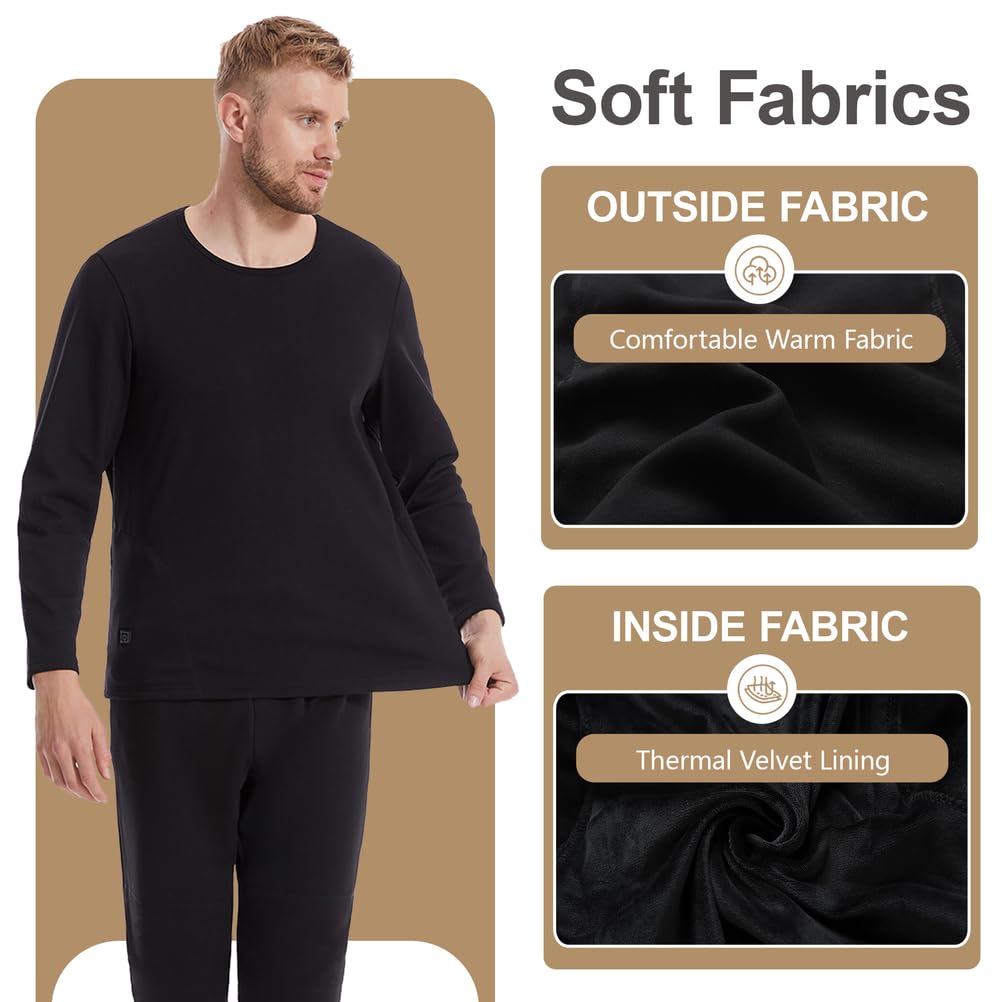 Pantaloni Termici Riscaldati per Uomo, Pantaloni Lunghi Elettrici con 30 Zone Riscaldanti per Caccia E Sci