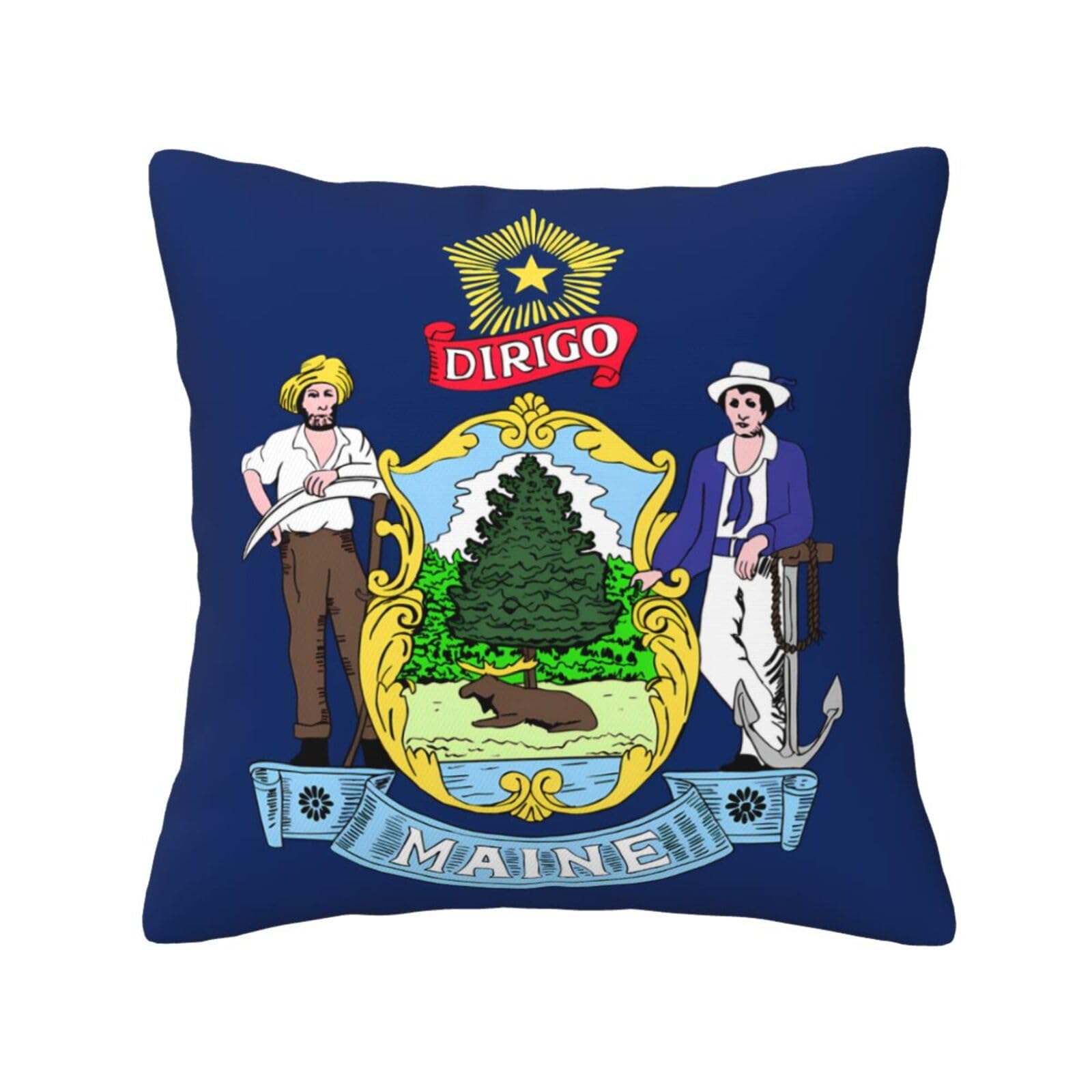 SXZVVBN Maine State FlagDecorative Square Sofa Cushion Covers