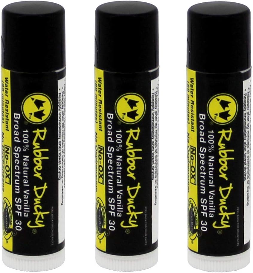 Rubber Ducky Mineral Lip Balm SPF 39 - Lip Sunscreen | Reef Safe Sunscreen | Water Resistant | Vegan | Broad Spectrum Lip Care | Vitamin E for Moisturized Lips | Coconut Flavor | .15 oz Each | 3 Pack