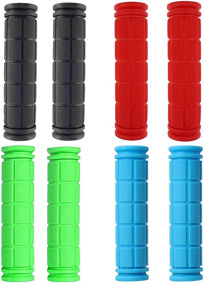 Bike Handlebar Grips for Kids Girls Boys, Non-Slip Rubber Mushroom Bicycle Grips for Scooter MTB BMX Cruiser Seadoo Tricycle Wheel Chair Mountain Road Urban Foldable Bikes Black Blue Red Green.