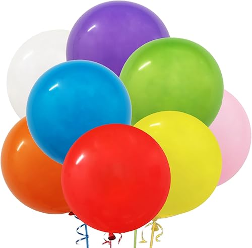 Globo grande de 36 pulgadas, globos grandes de colores surtidos, 8 globos de látex gigantes de helio para cumpleaños, boda, fiesta, baby shower,