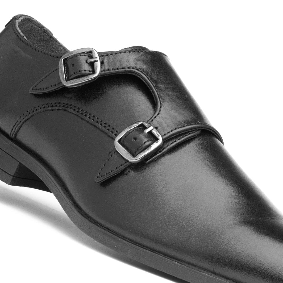 Silver Street London Zapato Monk Bourne Formal/Oficina de Piel para Hombre, Negro, 10 UK/44 EU