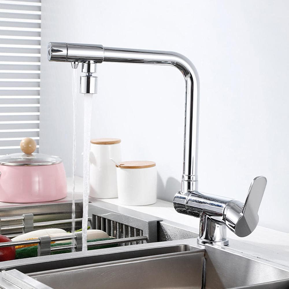Robinet cuisine 3 voies pliant en laiton brossé noir pour osmoseur