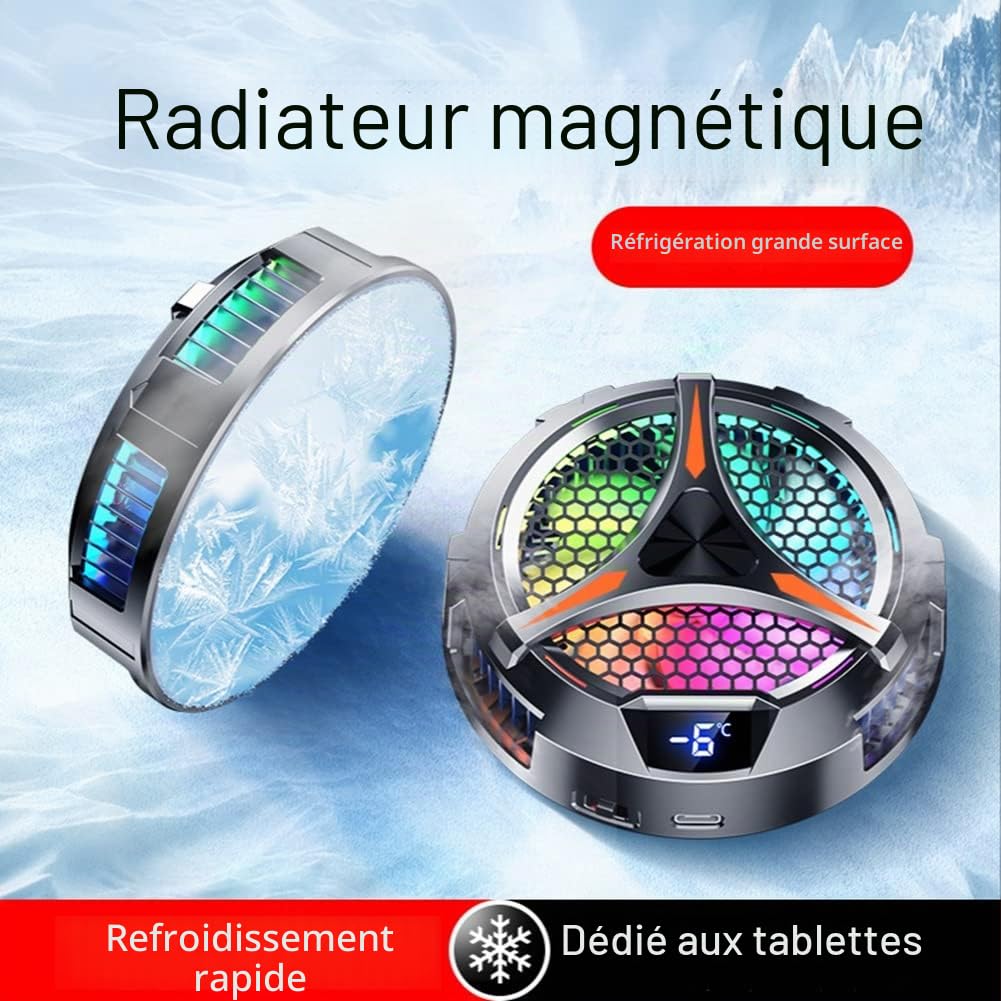 X42 Refroidisseur de tablette, refroidisseur de tablette, éclairage RVB, 10 cm, refroidisseur magnétique à semi-conducteur, ventilateur pour tablette