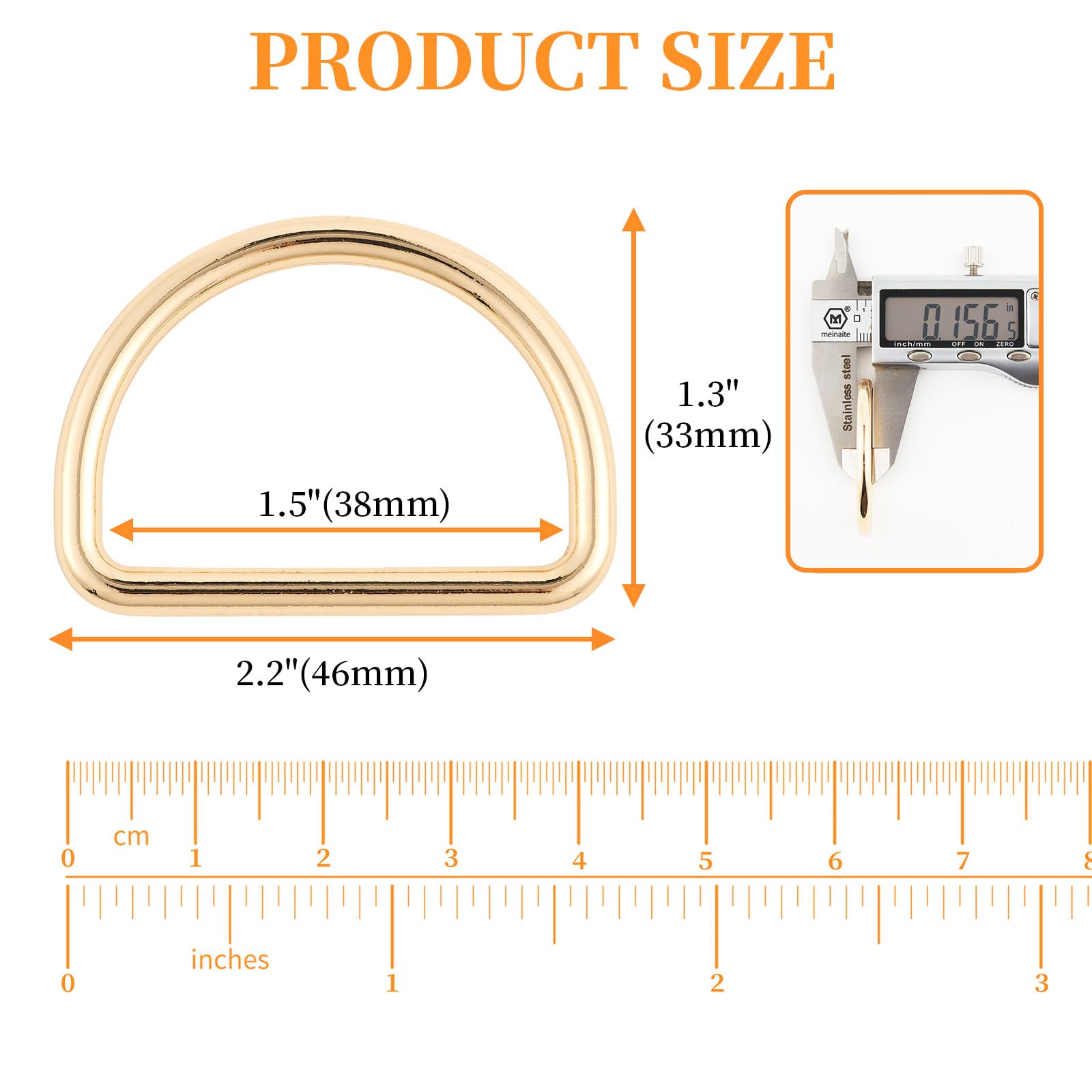 QIUTIMIY Anilla en D de metal resistente soldada para costura, bolsos, mochilas y correas