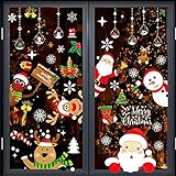 ❄️【Decoración Navideña】Calcomanía puede crear un ambiente festivo para la Navidad, realmente agrega más ambiente y personalidad de feliz Navidad! Parezca tan bonito en la ventana y es una adición tan encantadora a sus decoraciones de vacaciones!