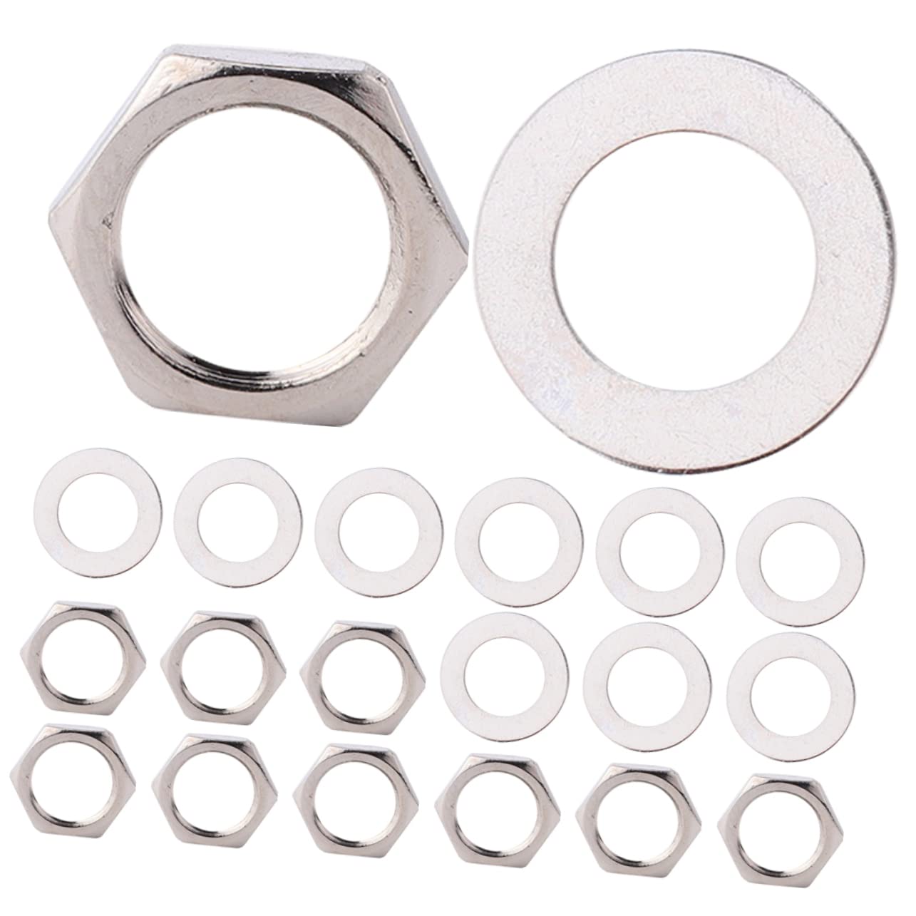 ERINGOGO Guitar Potentiometer Nuts Metal Washers and Gaskets 20pcs Set for Guitar Pots