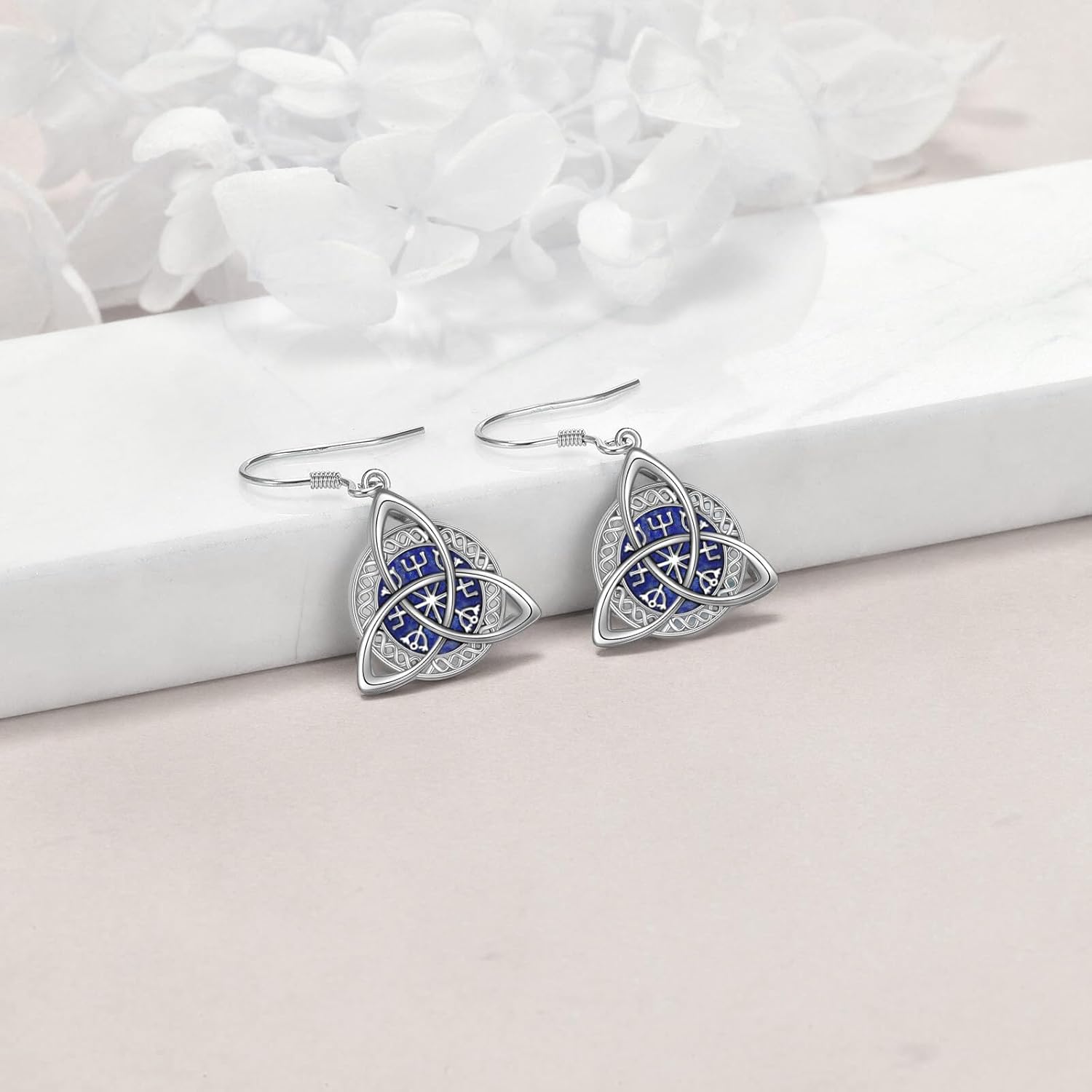 Celtic Knot Earrings Viking Jewelry for Women 925 Sterling Silver Amulet Protection Good Luck Viking Triskele Jewelry