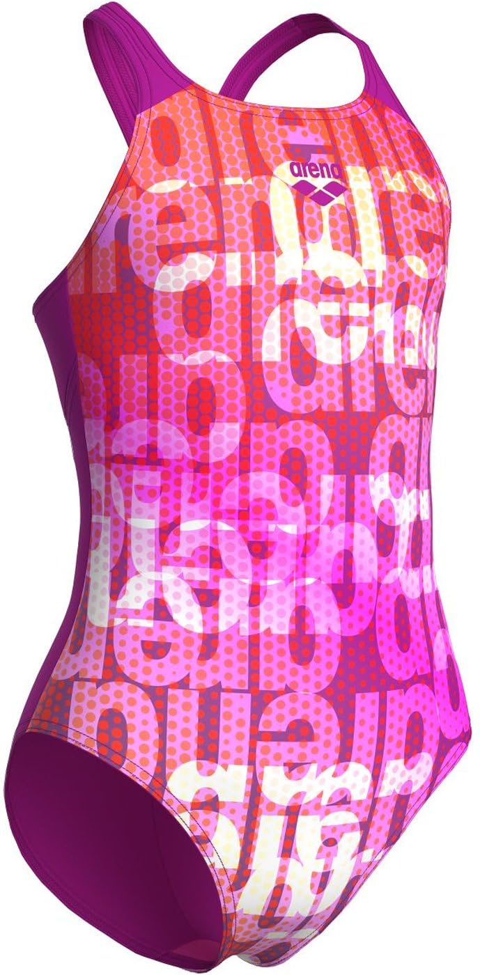 ARENA G Multi Colours Swimsuit V Back PINK Multi-Very Fuchsia - 140