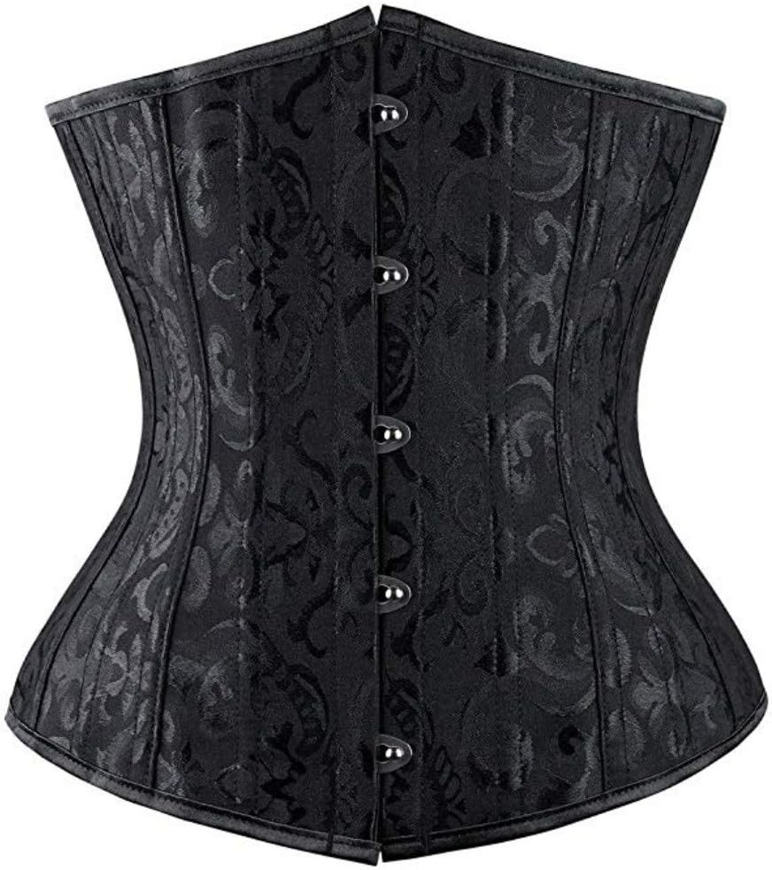 KelvryWomen's Satin Waist Cincher Lace up Boned Bustier Underbust Corset