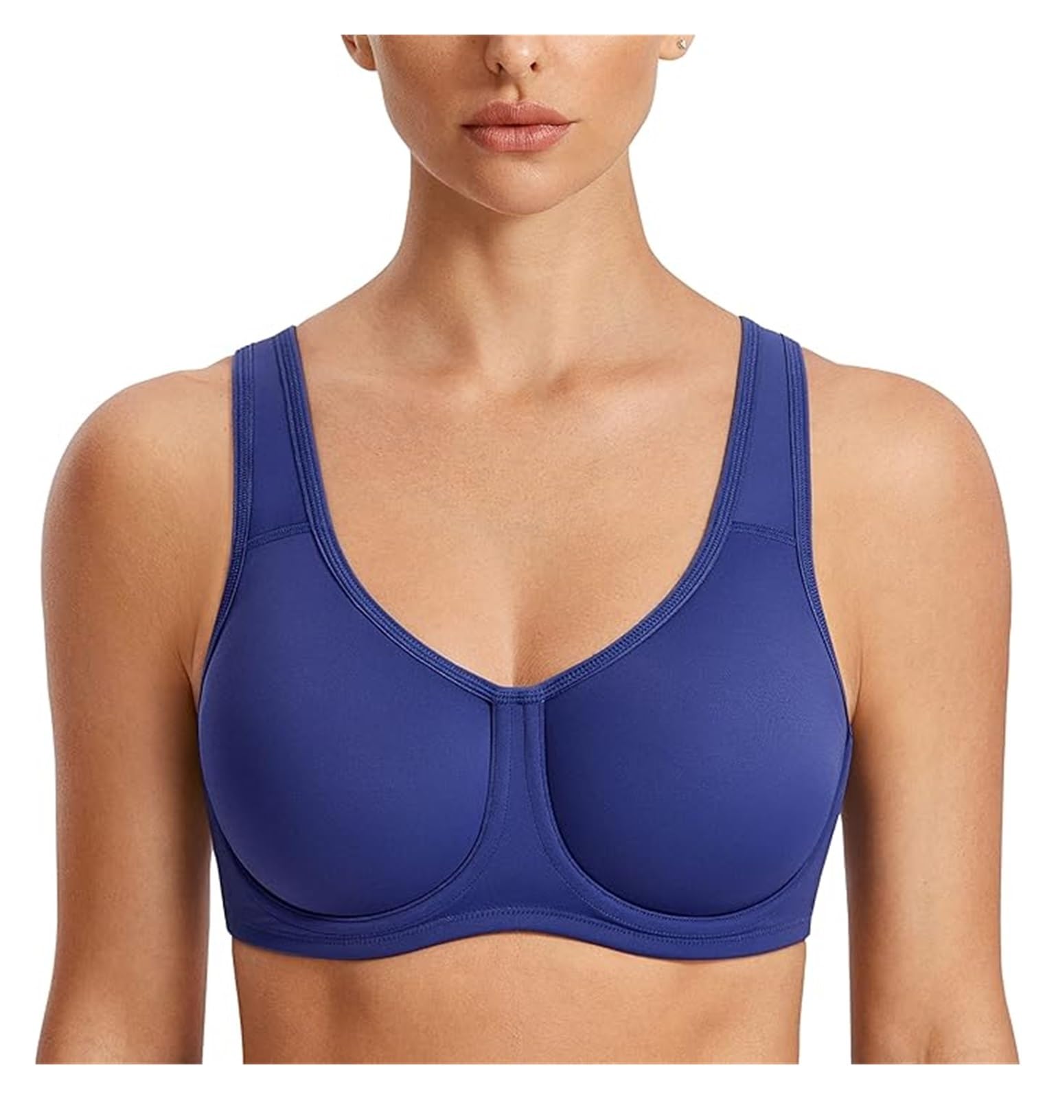 Sport Bra Women Control Gym Fitness Tops Activewear Beathable Yoga Curve Underwear 34 Midnight BLUE05 DD
