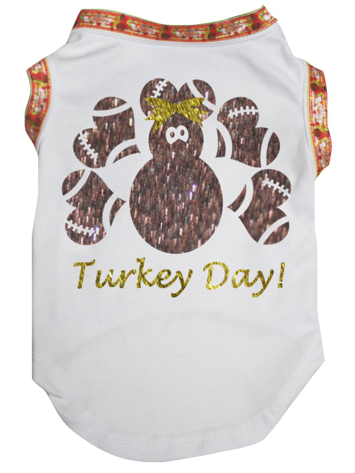 Maillot pour chien XXL blanc pour dinde de Thanksgiving