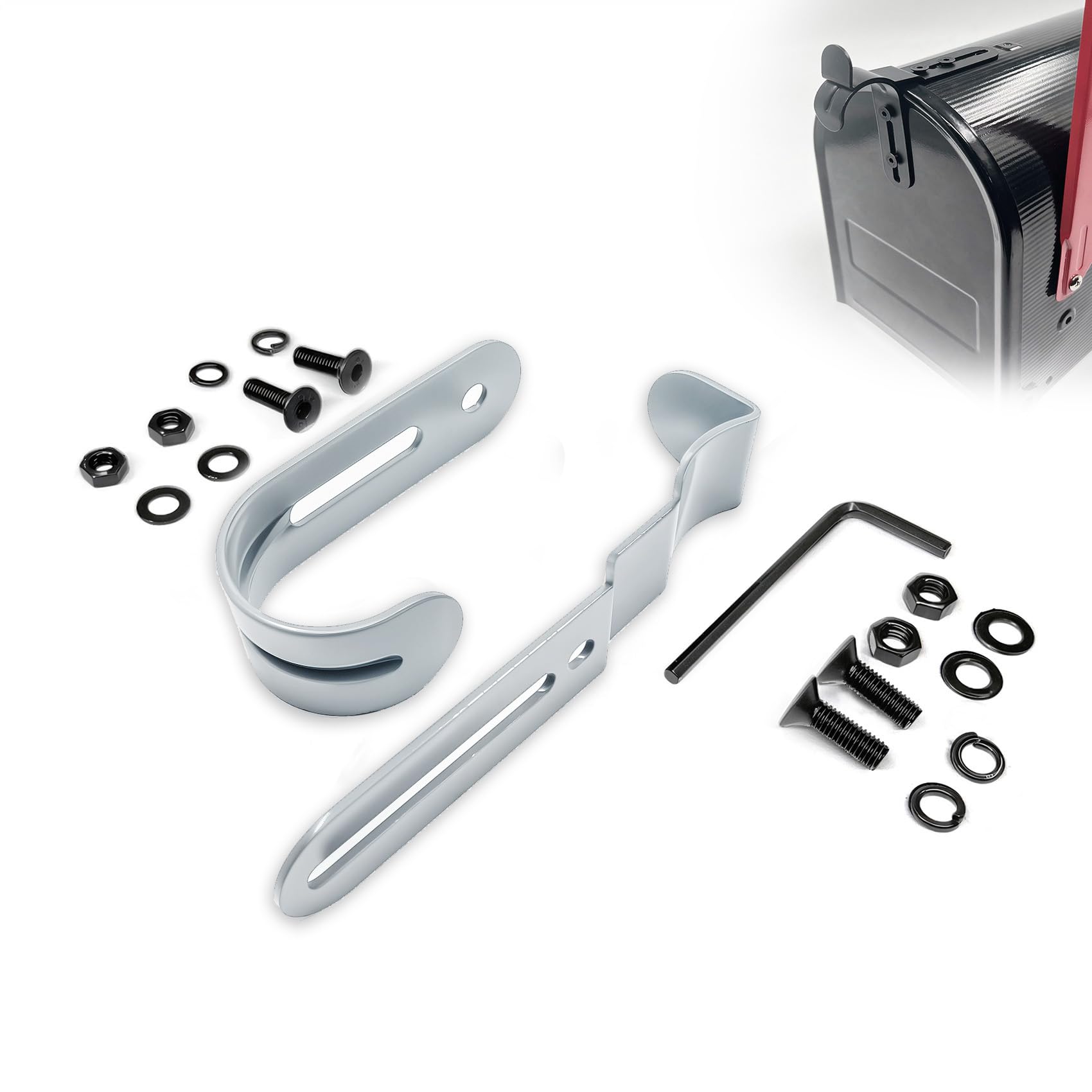 Thickened Mailbox Latch and Handle Kit,Mailbox Latch Replacement Kit,Secure Replacement Parts for Repairing Mailbox Door latches, Easy to Install and with a Solid and Durable Structure. (White)