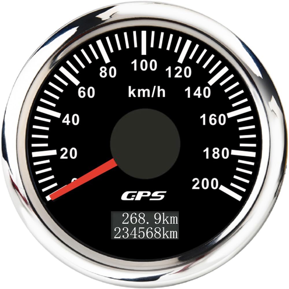 ELING 52mm GPS Speedometer 0-200km/h Odometer with 7 Colors Backlight for Car Racing SUV