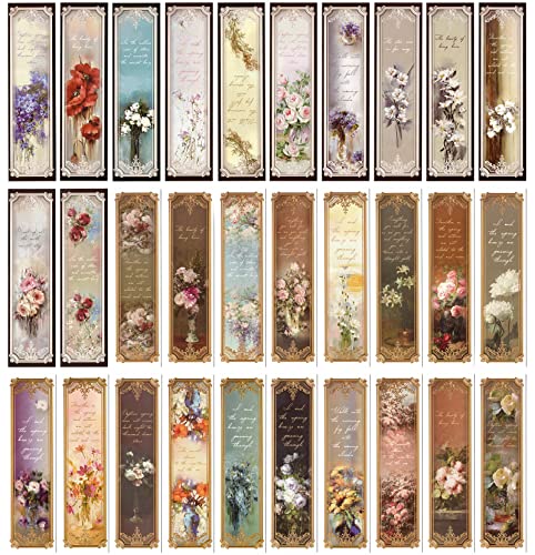 Vintage Floral Bookmarks, 30Cps (Retro Flower) #TOP6