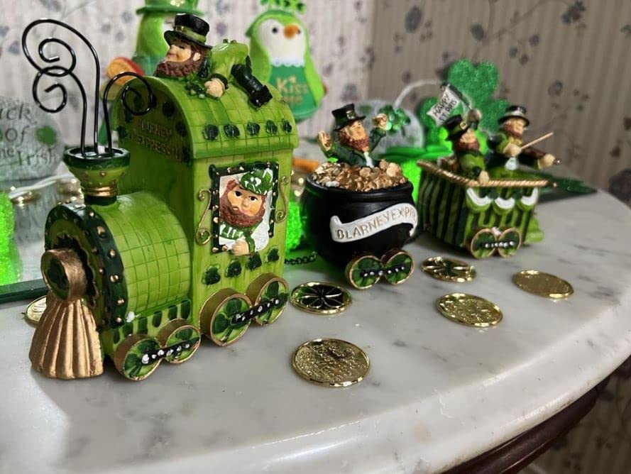 Leprechaun Blarney Express Tabletop Train - St. Patrick's Day Home Decor - 3 Piece Set