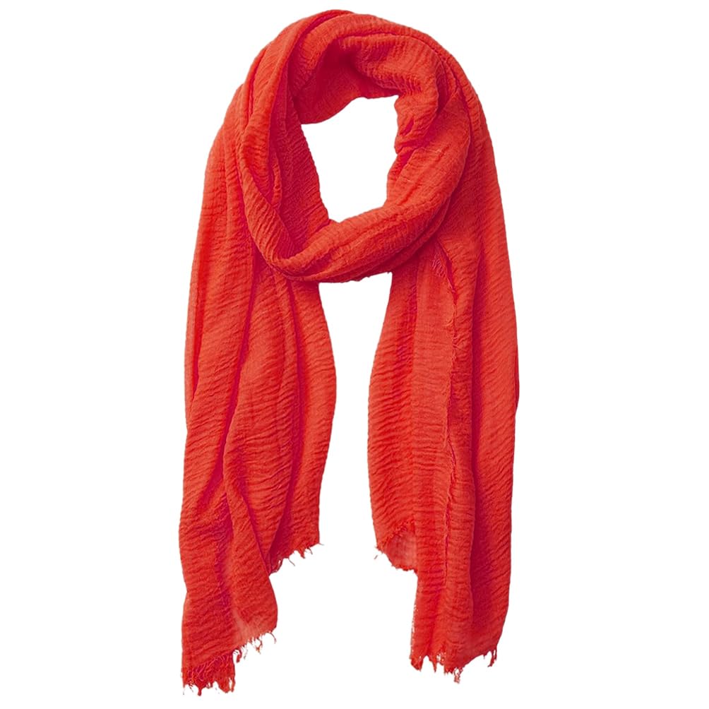 Lightweight Cotton Blend Scarf for Women Men | Large,Breathable,Thin,Soft,Crinkle Scarf,Hijab Head Wrap,NeckScarf,Everyday,Travel Scarf,Summer Dress Scarves Holiday Gift