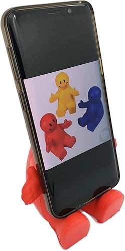 Miniatura 6 de Divertidos soportes para teléfono de 4 pulgadas coloridos y exprimibles para la cara de la sonrisa (paquete de 3) divertido soporte para teléfono