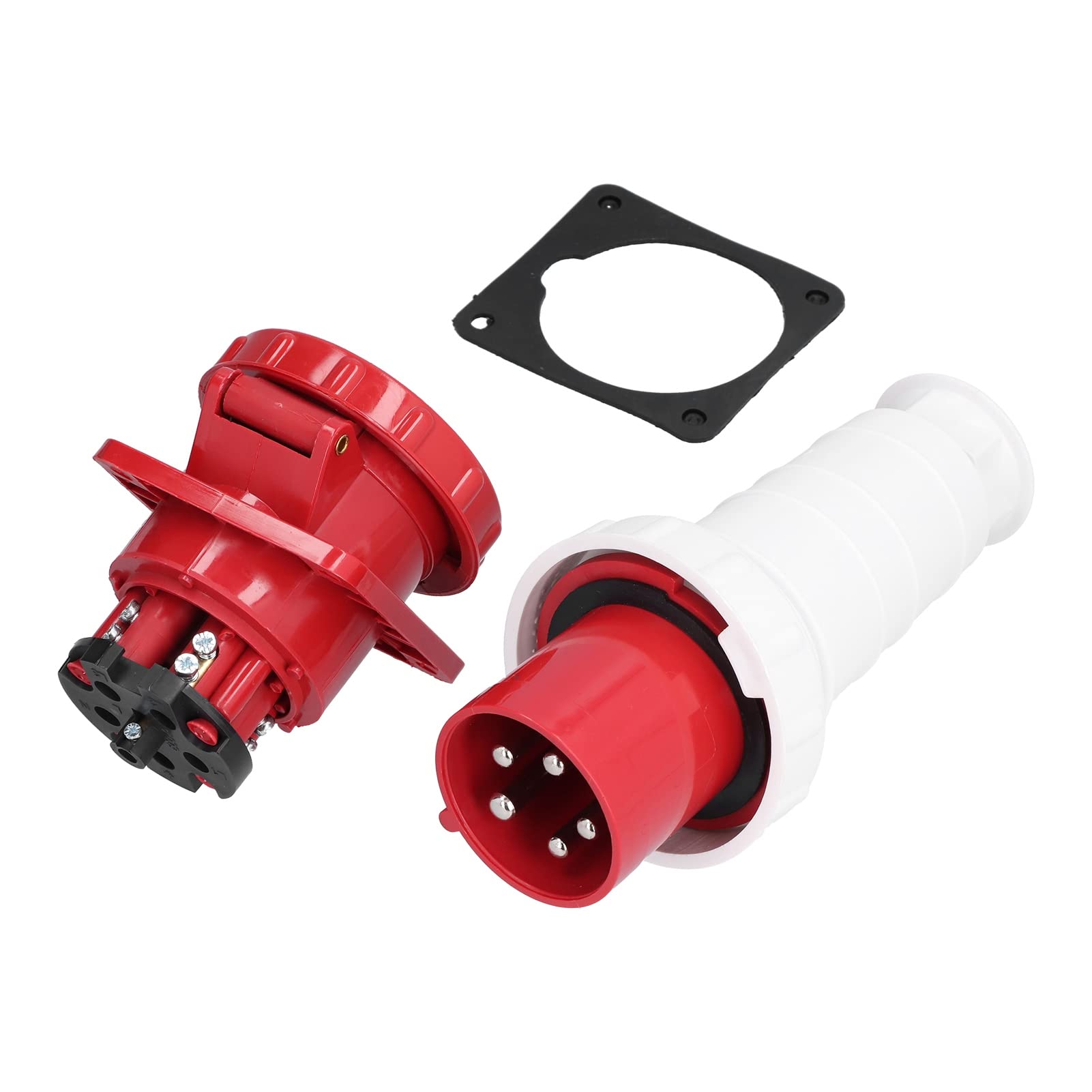 Conector de Alimentación Trifásico de 5 Pines 380-415V 63A 3P+N+E, Kit de Enchufe Industrial con Carcasa PA66, IP67 a Prueba de Agua para Plantas de Energía Industriales