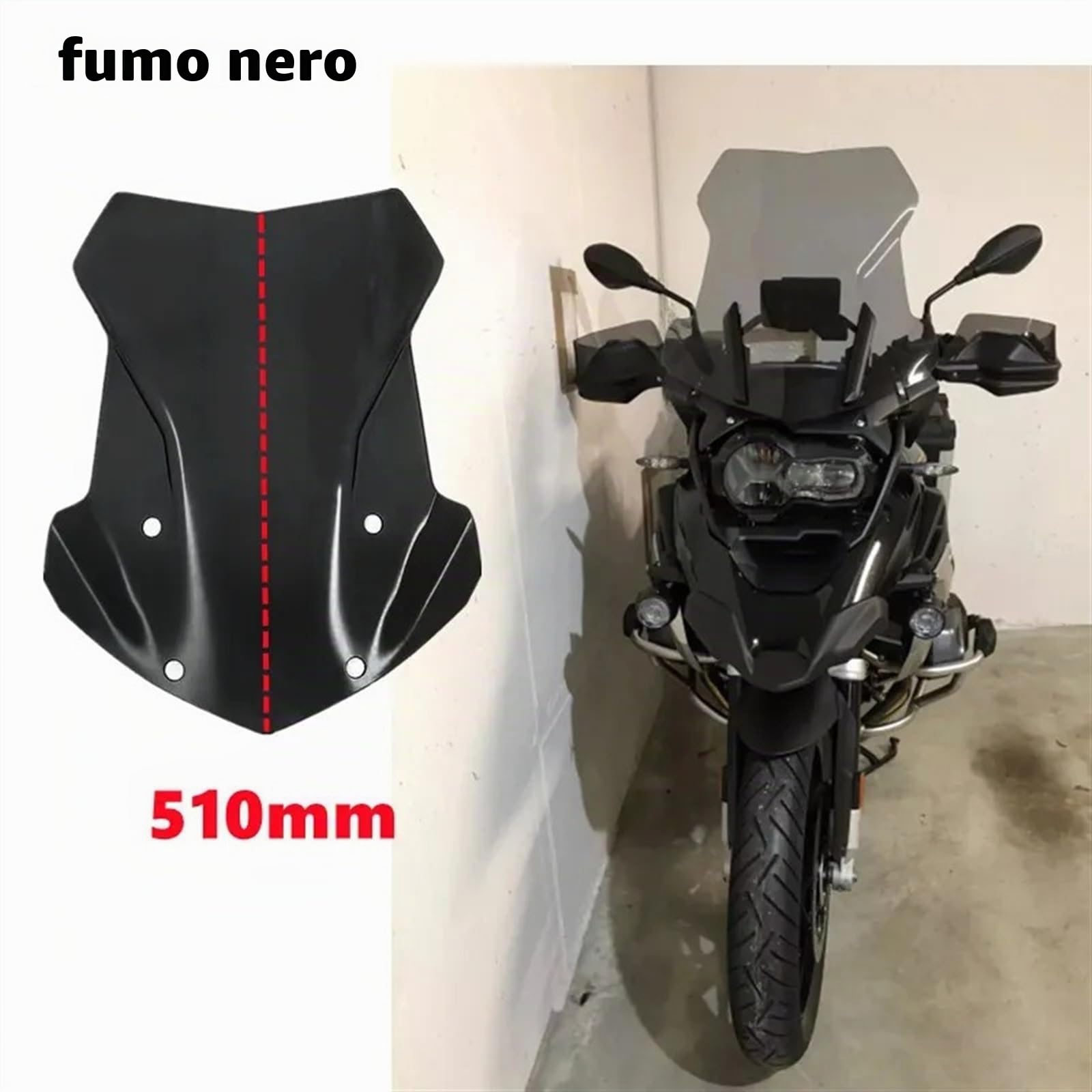 Moto Cupolino Parabrezza Per BMW R 1250 GS LC R1250GS R1200GS R1250GS 2013-2022 Parabrezza Parabrezza ADV Triplo Nero Adventure Parabrezza Schermo Deflettore Per Moto(430mm Black)