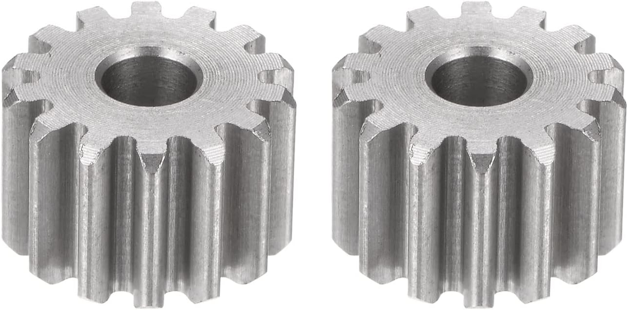 HARFINGTON 2pcs Flat Spur Pinion Gear 5mm Bore 14T Mod 1 Stainless Steel Spur Diff Differential Motor Gear RC Car Replacement Parts