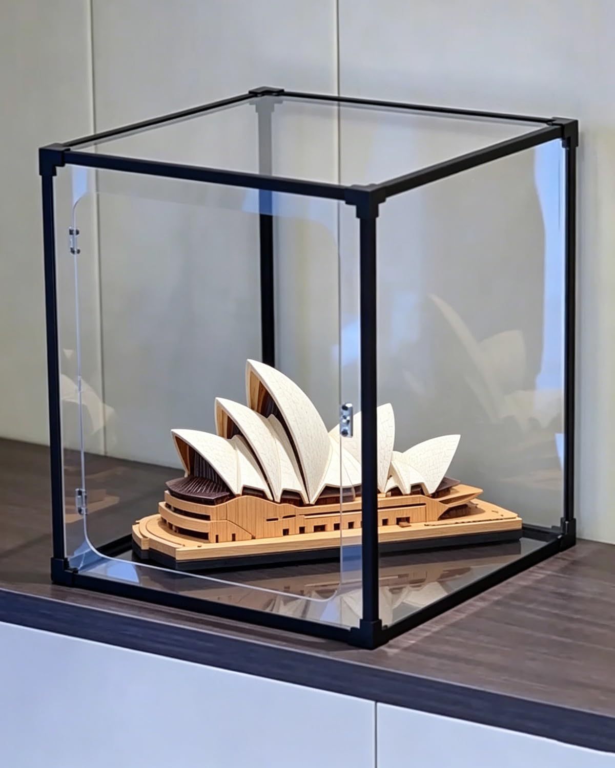 Urna Metacrilato Vitrinas para Maquetas 3D, Cubos de Almacenamiento Acrílicos Apilables con Puerta, Vitrina Decorativa para Casas de Muñecas(25x20x20cm(10x8x8in))