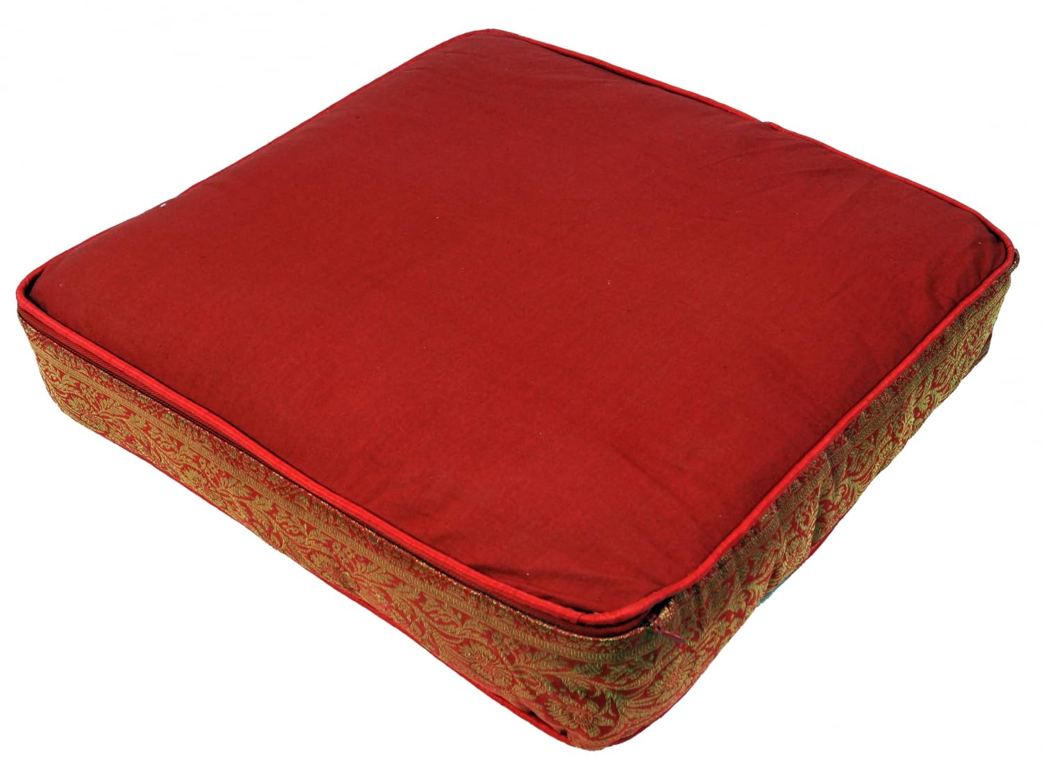GURU SHOP Orientalisches Patchwork Kissen 50 cm, Bodenkissen, rot