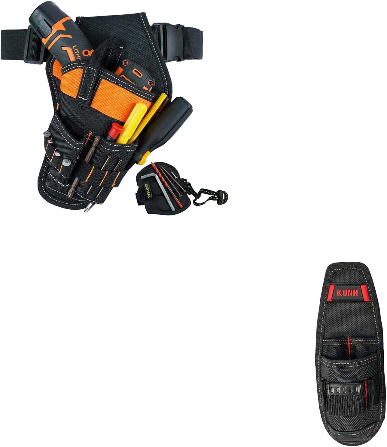 KUNN 3-in-1 Impact Driver Holder Combo with Magnetic Wristband & Small Tool Holder