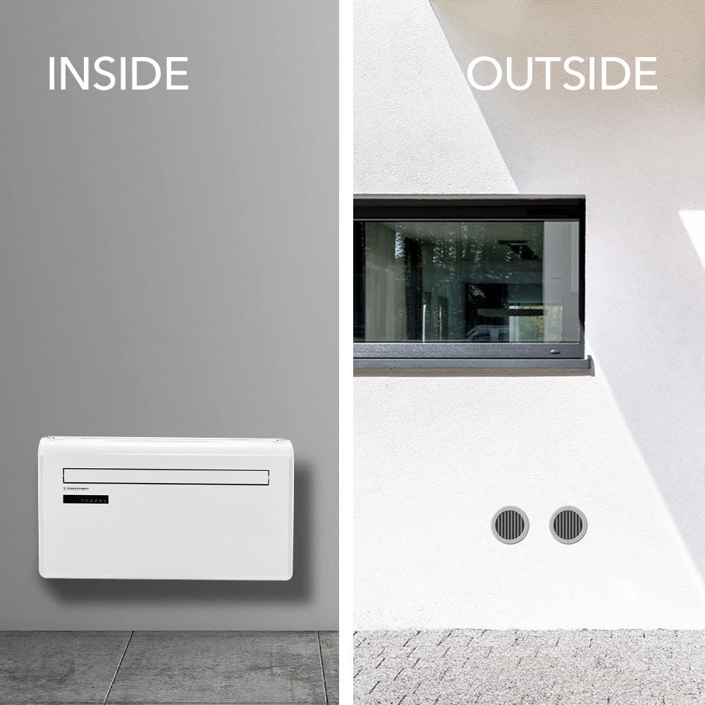 TROTEC Climatiseur réversible mural PAC-W 2650 SH sans unité extérieure | 4 en 1: climatisation, chauffage, ventilateur, déshumidificateur | Wi-Fi, commande par smartphone | Pompe à chaleur | inverter