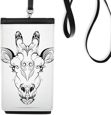 Tibetan Antelope Animal Portrait Phone Wallet Purse Hanging Mobile Pouch Black Pocket