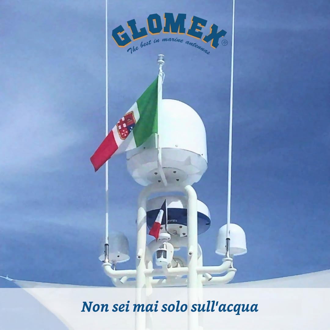 Glomex – Splitter Attivo VHF/AM-FM/AIS 50 Ohm, Modello RA201 – 3 Uscite, Preamplificatore 15dB, 100W VHF, Per barche a vela, motore, gommoni, yacht – Ottimizzazione Segnale Singola Antenna